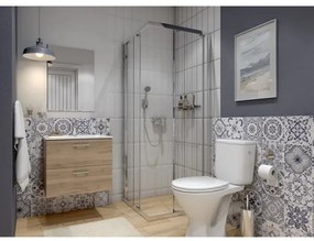 Cersanit S801-539 - Závesná kúpeľňová skrinka s umývadlom NIKO 80x45 cm orech