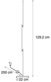 Dizajnová stojaca lampa čierna vrátane LED s 3-stupňovým stmievaním - Gate