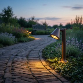 Moderné vonkajšie stĺpové svietidlo hrdzavohnedé 30 cm IP44 nastaviteľné - Ciara