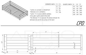 Detská posteľ z borovicového dreva v prírodnej farbe 90x200 cm Mila CPD – Adeko