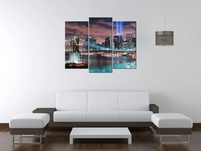 Gario Obraz s hodinami Panoráma Manhattanu - 3 dielny Rozmery: 90 x 70 cm