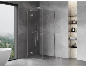 Mexen Mist H T, sprchový kút s výklopnými dverami ľavý 70 x 70 cm, číre sklo, chrómová, 8A5T-070-070-01-00-L