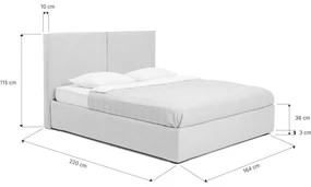 Béžová čalúnená dvojlôžková posteľ s úložným priestorom s roštom 160x200 cm Thessa Bold – Bonami Selection