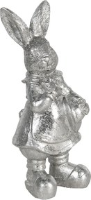 Veľkonočné dekorácie strieborného králika métallique - 6 * 6 * 13 cm