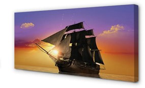 Obraz canvas Farebné neba ship sea 125x50 cm