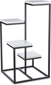 STOJAN NA KVETINÁČ KASKADA 79X40X40 CM ČIERNA/BIELA