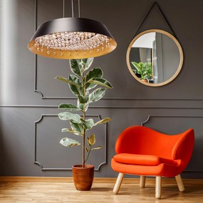 Toolight Toolight, LED závesné svietidlo Cristal 20W APP1028-CP, čierna, OSW-01233