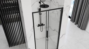 Rea Rapid Slide, posuvné sprchové dvere 1300 x 1950 mm, 6mm číre sklo, čierny profil, REA-K6403