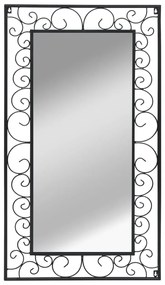Nástenné zrkadlo, obdĺžnikové, 60x110 cm, čierne