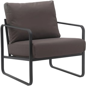Design-Shop Kreslo Manea - koženka / kov - Hnedá