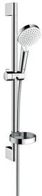 Hansgrohe Crometta, sprchová sada Vario so sprchovou tyčou 65 cm a miskou na mydlo, biela/chrómová, HAN-26553400
