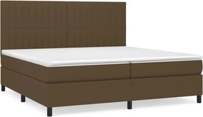 vidaXL Kontinentálna posteľ s matracom, hnedá, tkanina, 200 x 200 cm