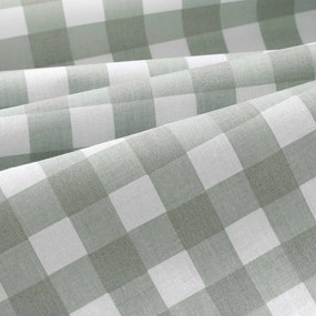 Goldea oválny obrus 100% bavlnené plátno - šalviovo zelené kocky 120 x 160 cm