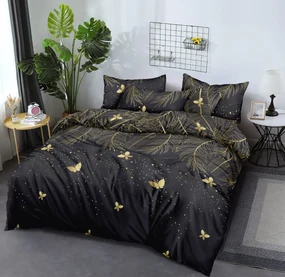 Obliečky z mikrovlákna VISATA čierne Rozmer obliečky: 2 ks 70 x 90 cm | 200 x 220 cm