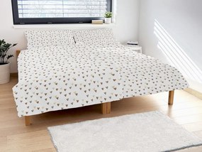 Polášek Bavlnené obliečky SRDIEČKA - Šedá | 140 x 200 cm / 70 x 90 cm