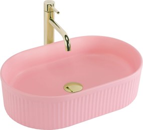 Rea Vanda, umývadlo na dosku 500x310x130 mm, ružová matná, REA-U6376