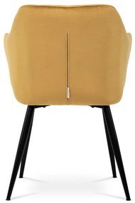 Autronic -  Jedálenská stolička PIKA YEL4 žltá matná zamatová látka