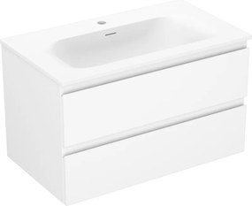 Mexen Orio, kúpeľňová skrinka 80 cm s umývadlom Vela, 2 zásuvky, biela matná, 91A10-08047-2-BFF01-W23M01