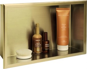 Rea Rea, oceľová kúpeľňová polička 45x30 cm, zlatá matná, REA-05607