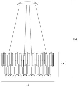 MAXLIGHT P0368 - Luster na lanku TREND 8xE14/40W/230V pr. 45 cm zlatá