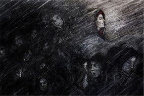 Obraz - Smútok a odriekanie (90x60 cm)