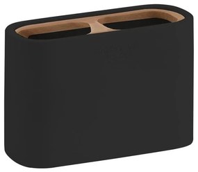 Gedy - Stojanček na zubné kefky NINFEA čierna/bambus