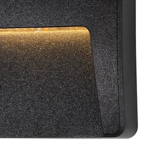 Sada 2 čiernych štvorcových vonkajších nástenných svietidiel vrátane LED IP65 - Gem