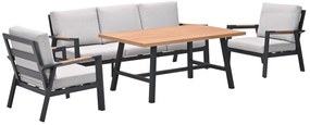 Záhradný hliníkový nábytok ELATI 3 antracit + drevodekor