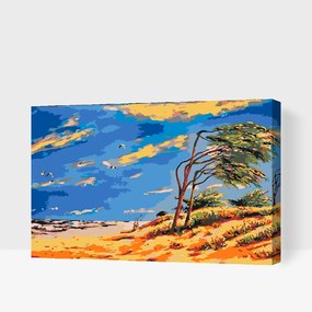 Gario Maľovanie podľa čísel Opustená pláž Rozmery: 60 x 40 cm, Rámovanie: S vnútorným rámom