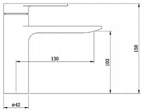 Gamma Faro, umývadlová batéria h-150, biela, GMA-BFU-B