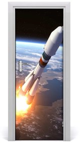 Fototapeta samolepiace dvere kozmická raketa 75x205 cm