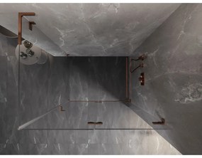 Mexen Lunar-F L, 1-krídlový sprchový kút so skladacími dverami, pravý, 100 x 90 cm, 8mm číre sklo, ružové zlato profil, 836L-100-090-60-00-P