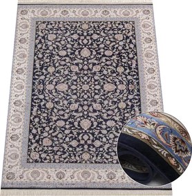 Koberec Anatolia Silk 66524 – modrý obdĺžnik s orientálnym vzorom Rozmer: 80x150 cm