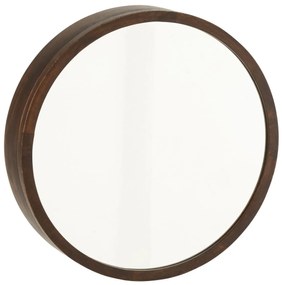 Hnedé nástenné otváracie zrkadlo s poličkami Conie - Ø 60*13 cm