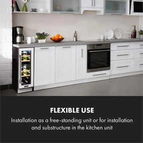 Klarstein Vinovilla 17, dvojzónová vinotéka, 53 l, 17 fliaš, 3-farebné LED osvetlenie, biela