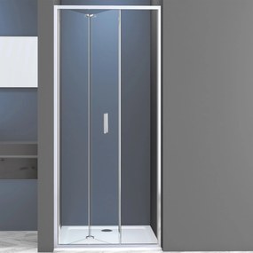 Novoterm Zalamovacie sprchové dvere NV-Solid DH CHR 90, chróm/transparent - bez vaničky