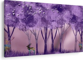 Obraz - Jelene v magickom lese (90x60 cm)