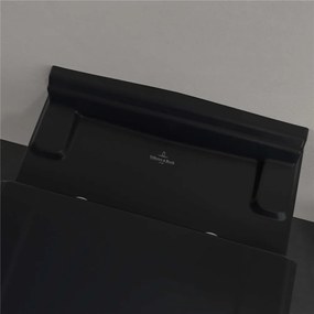 VILLEROY &amp; BOCH Hommage závesné WC s hlbokým splachovaním, 370 x 600 mm, Pure Black, s povrchom CeramicPlus, 6661B0R7