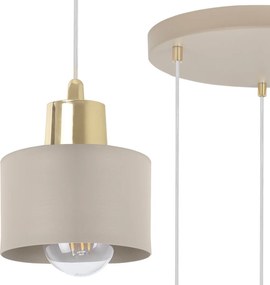 Závesné svietidlo Panta, 3x béžové kovové tienidlo, g, o