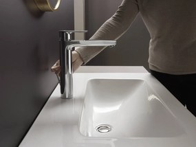 Hansgrohe Vernis Blend, vysoká umývadlová batéria 190 s kovovou odtokovou súpravou s tiahlom, EcoSmart, chrómová, HAN-71581000