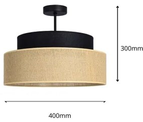 Prisadený luster BOHO 1xE27/60W/230V pr. 40 cm čierna/béžová