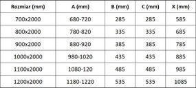 Mexen Exo, dvojkrídlové sprchové dvere 90x200 cm, 6mm číre sklo, chrómový profil, 814-090-000-01-00