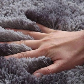 Protišmykový koberec SHAGGY ombré, tmavosivý