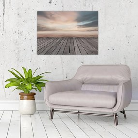Obraz - Mólo pri západe slnka (70x50 cm)