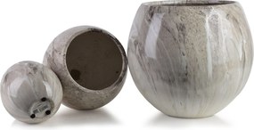 Sada 3 ks keramických květináčů NEVA MARBLE XI béžová