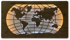 Li-Go 4868/DUB2 - LED Nástenná dekorácia LED/24W/230V 110x60 cm dub/mapa sveta