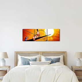 Obraz dobovej starovekej maľby (s hodinami) (90x30 cm)