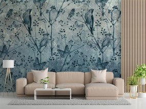 Gario Fototapeta Vtáky a motýle na stene Materiál: Vliesová, Rozmery: 150 x 105 cm
