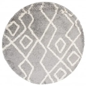 Koberec BOHO L229C tmavosivý / béžový kruh