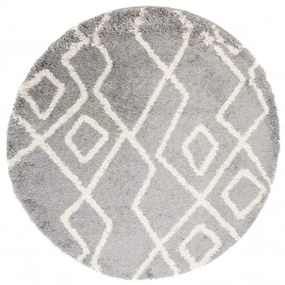 Koberec BOHO L229C tmavosivý / béžový kruh